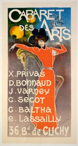 Cabaret Des Arts -juliste, n. 1900